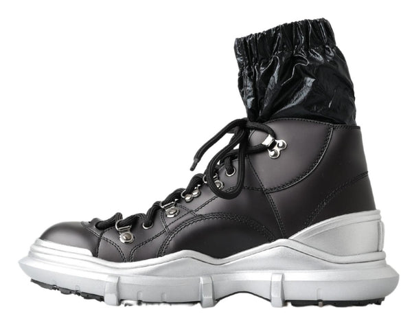 Schwarz Nylon Galileo High Top Turnschuhe Schuhe
