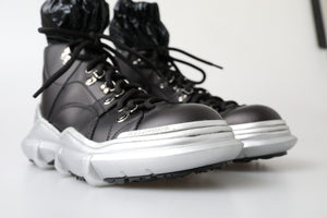 Schwarz Nylon Galileo High Top Turnschuhe Schuhe