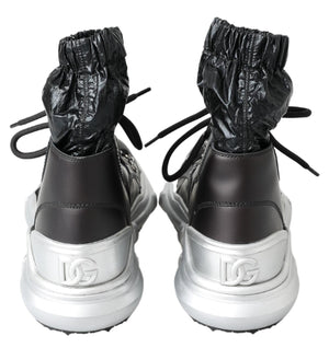 Schwarz Nylon Galileo High Top Turnschuhe Schuhe