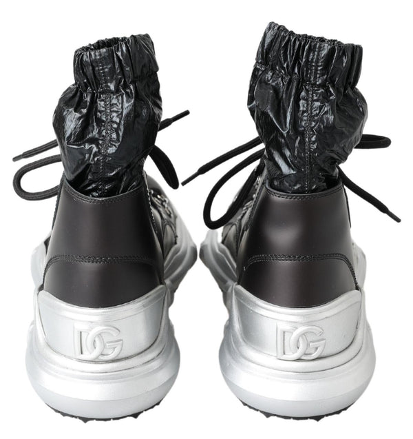 Schwarz Nylon Galileo High Top Turnschuhe Schuhe