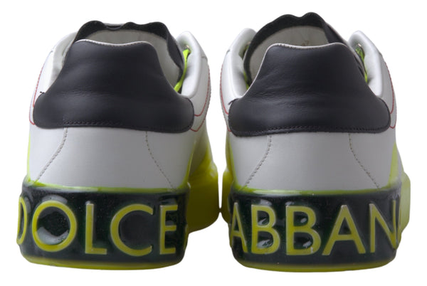 Weiß Gelb Portofino Leder Turnschuhe Schuhe