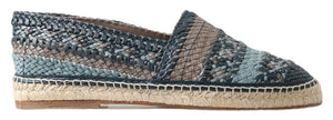 Blaugraue Leder Espadrille-Schuhe von Buffalo