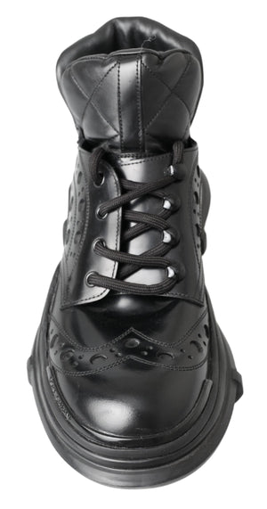 Schwarze Lederstiefel für die Freizeit