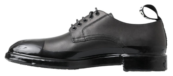 Schwarze Leder Derby-Schuhe