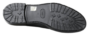 Schwarze Leder Derby-Schuhe