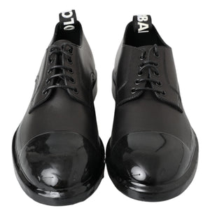 Schwarze Leder Derby-Schuhe