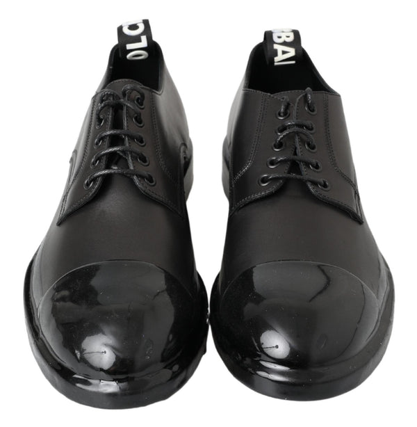 Schwarze Leder Derby-Schuhe