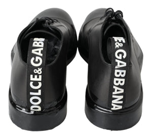 Schwarze Leder Derby-Schuhe