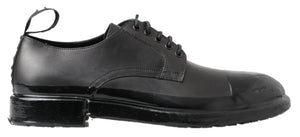 Schwarze Leder Derby-Schuhe