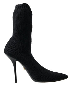 Schwarz Stiletto Heel Mid Calf Frauen Stiefel Schuhe
