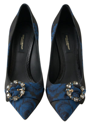 Blaue Floral Ayers Kristall Pumps Schuhe