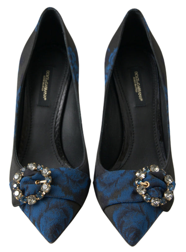 Blaue Floral Ayers Kristall Pumps Schuhe