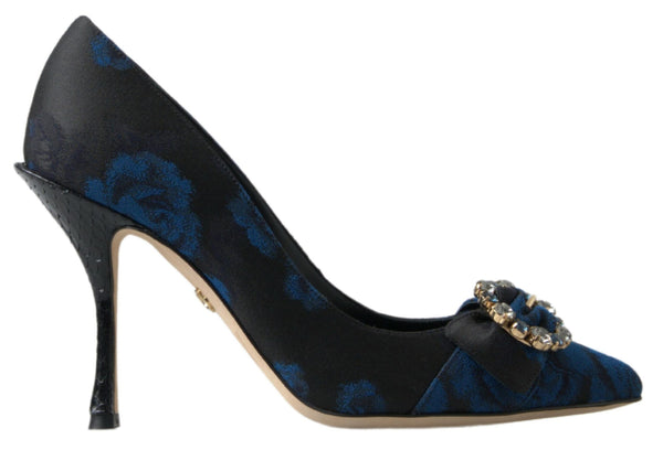 Blaue Floral Ayers Kristall Pumps Schuhe