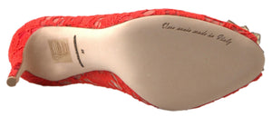 Rot Taormina Spitze Kristall Heels Pumps Schuhe