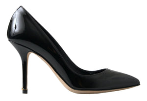 Schwarze Lackleder High Heels Pumps Schuhe