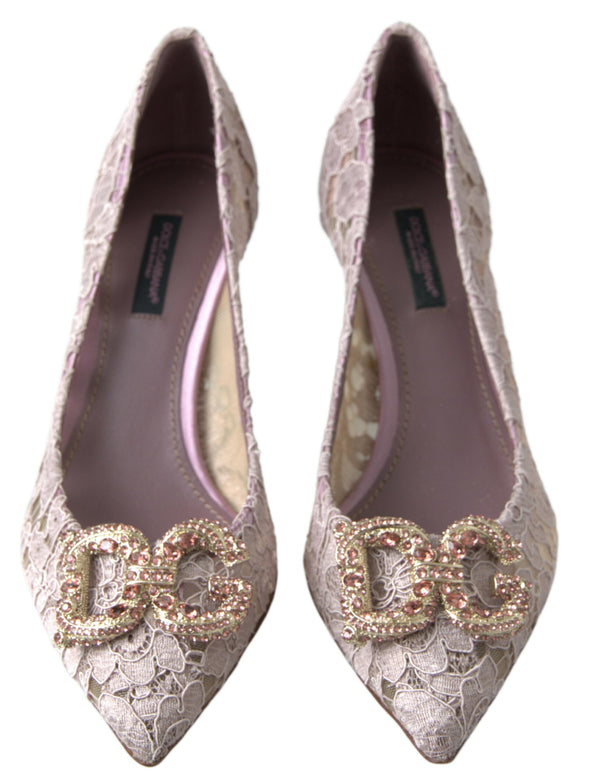Rosa Floral Spitze DG Kristall Pumps Schuhe