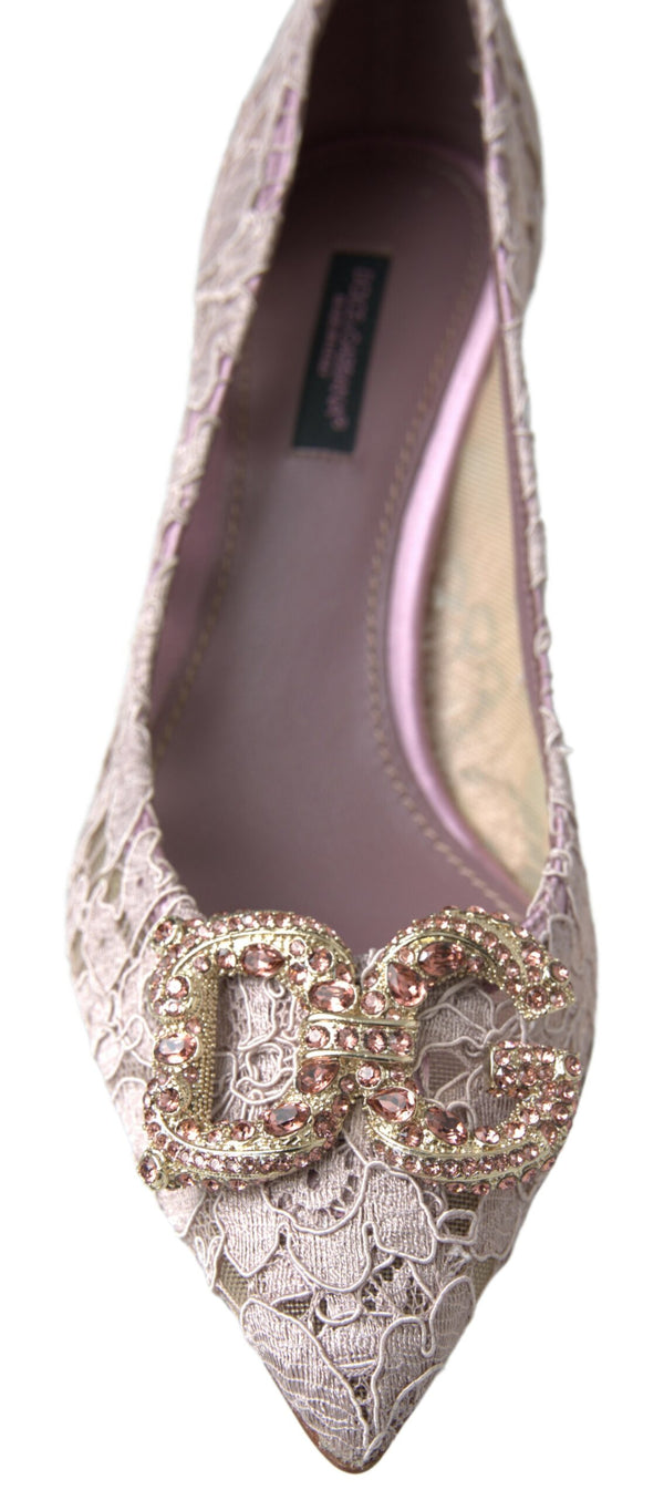 Rosa Floral Spitze DG Kristall Pumps Schuhe