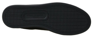 Schwarz Gold Leder Klassische Sneakers Schuhe