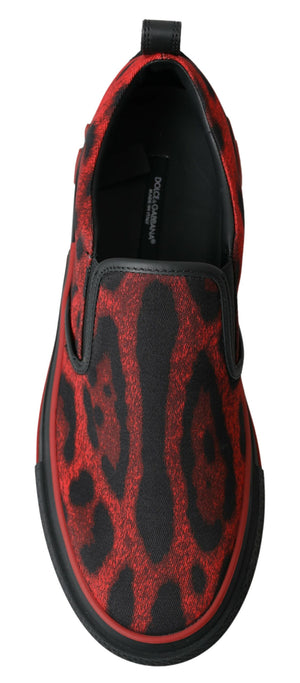 Rot Schwarz Leopard Loafers Sneakers Schuhe