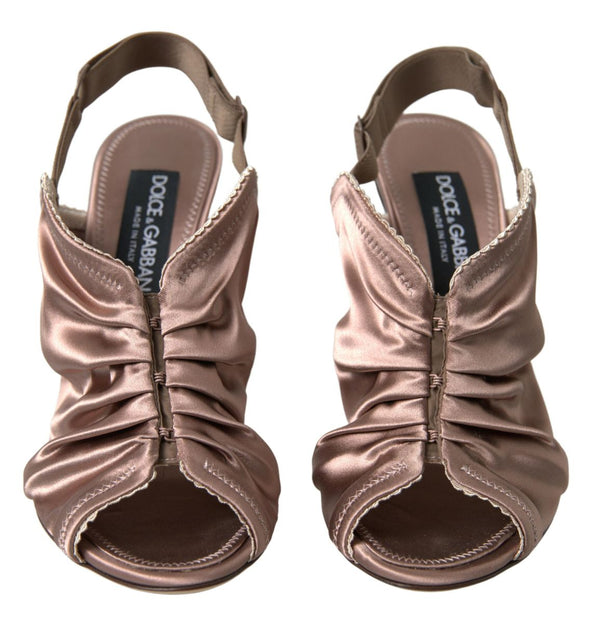 Hellbraune Slingback Stöckelschuhe mit Korsettverschluss