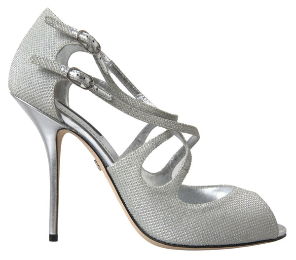 Silber schimmert Sandalen Absatz Pumps Schuhe