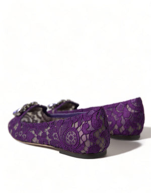Lila Vally Taormina Spitze Kristalle Flats Schuhe