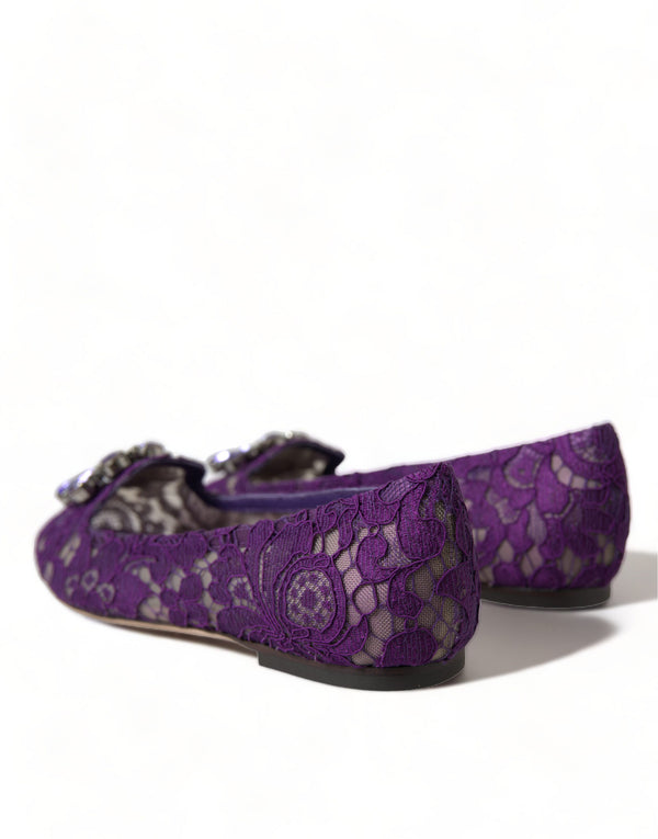 Lila Vally Taormina Spitze Kristalle Flats Schuhe