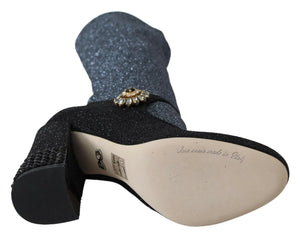 Schwarz Crystal Mary Janes Booties Schuhe