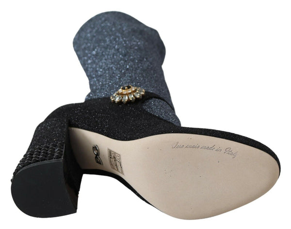 Schwarz Crystal Mary Janes Booties Schuhe