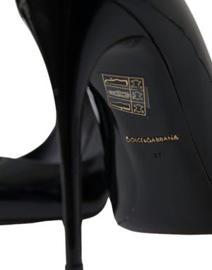 Schwarz Lackleder Pumps Heels Schuhe