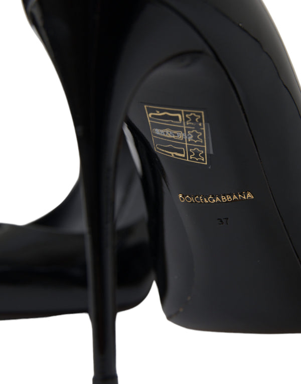 Schwarz Lackleder Pumps Heels Schuhe