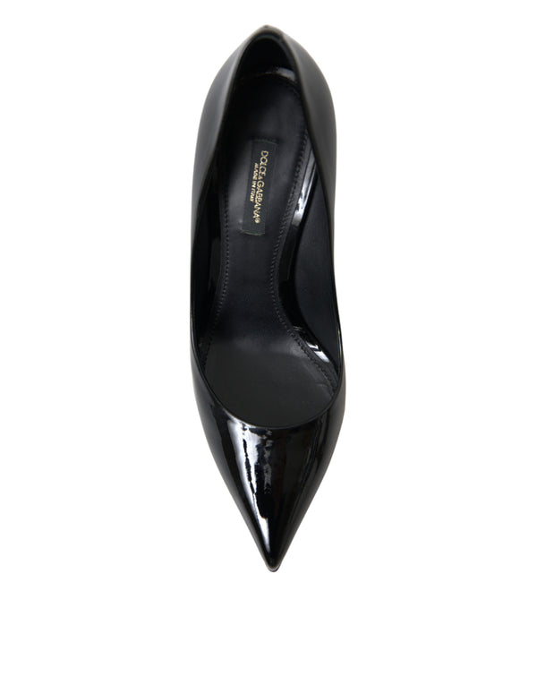 Schwarz Lackleder Pumps Heels Schuhe