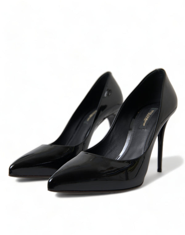 Schwarz Lackleder Pumps Heels Schuhe