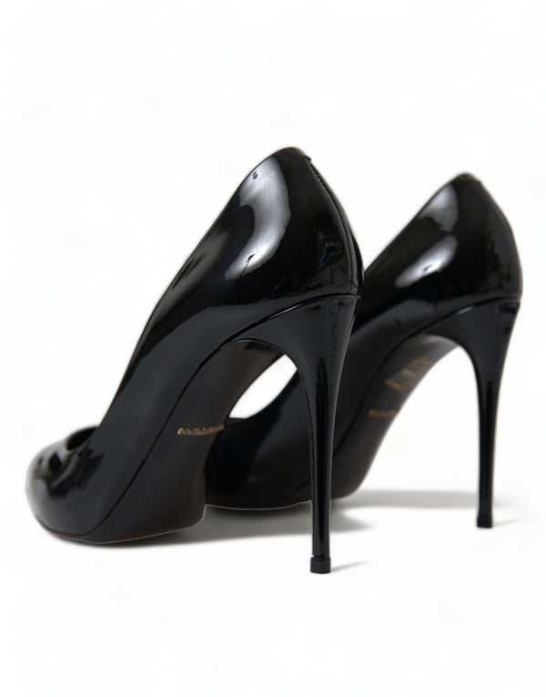 Schwarz Lackleder Pumps Heels Schuhe