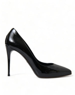 Schwarz Lackleder Pumps Heels Schuhe