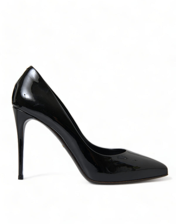 Schwarz Lackleder Pumps Heels Schuhe