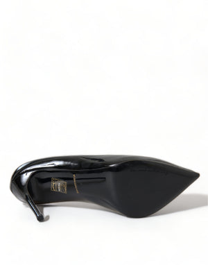 Schwarz Lackleder Pumps Heels Schuhe