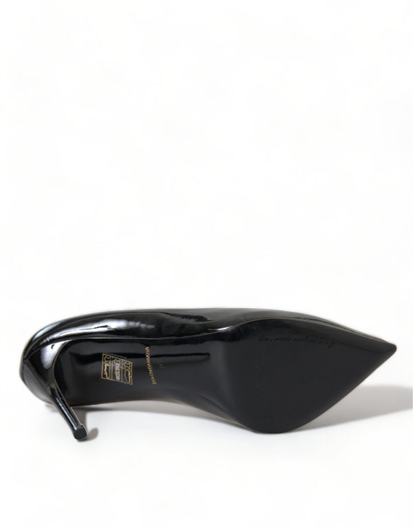 Schwarz Lackleder Pumps Heels Schuhe