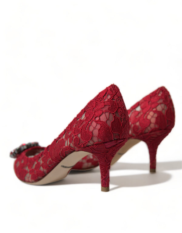 Rot Taormina Spitze Kristall Heels Pumps Schuhe