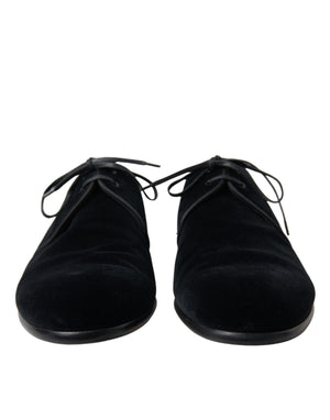 Schwarze Samtschnürer für formelle Derby-Schuhe