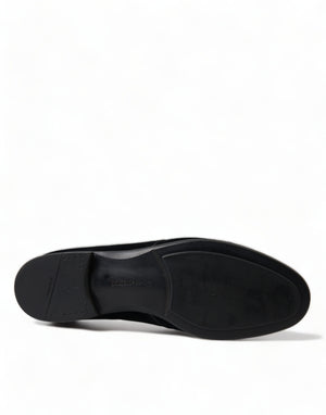 Schwarze Samtschnürer für formelle Derby-Schuhe