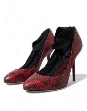 Rote Ayers Leder Schnürsocken Pumps Schuhe
