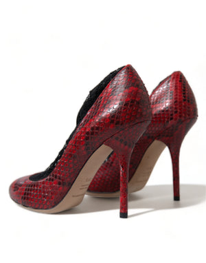 Rote Ayers Leder Schnürsocken Pumps Schuhe