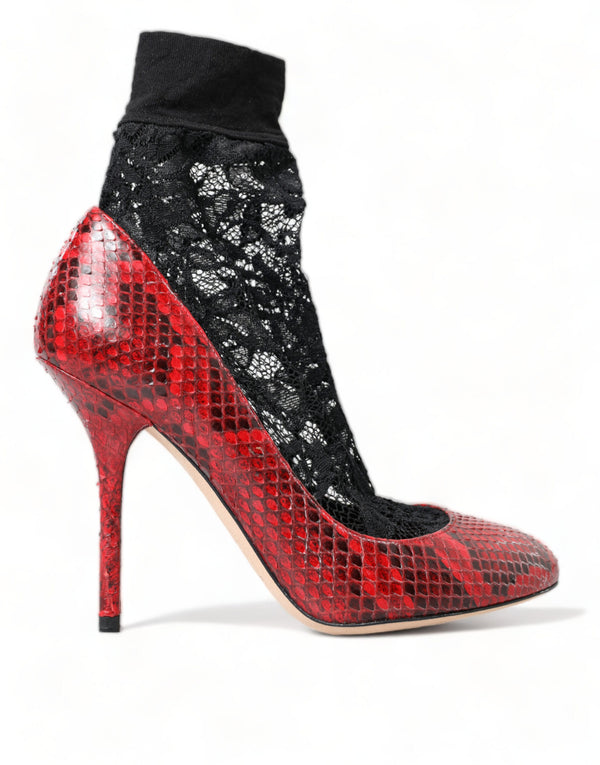 Rote Ayers Leder Schnürsocken Pumps Schuhe