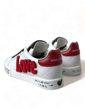 Weiß Love Patch Portofino Klassische Turnschuhe Schuhe