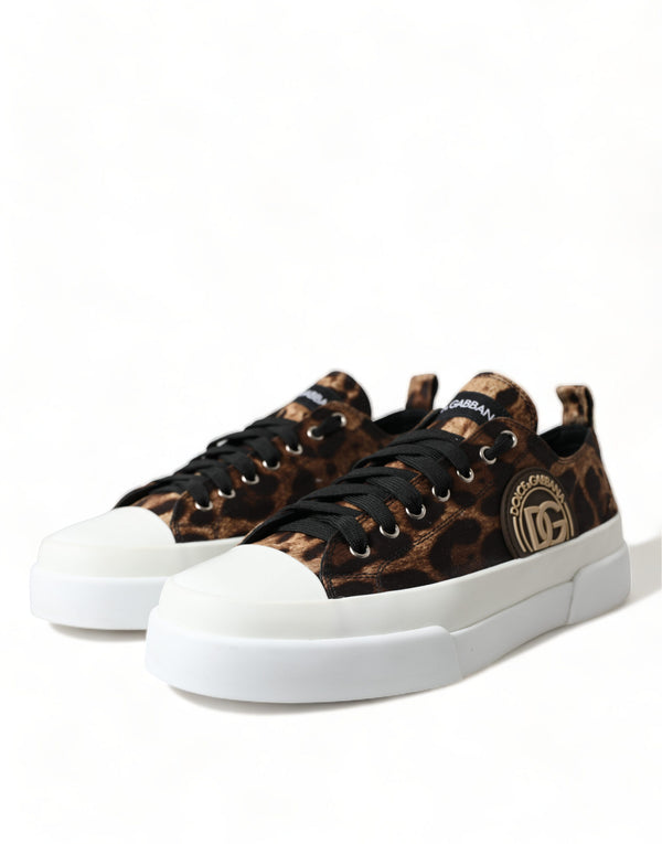 Braun Leopard Canvas Turnschuhe Schuhe
