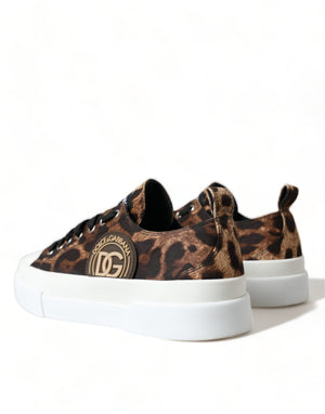 Braun Leopard Canvas Turnschuhe Schuhe