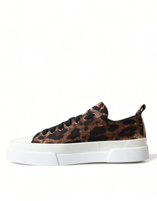Braun Leopard Canvas Turnschuhe Schuhe