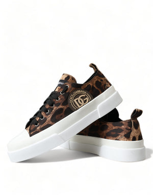 Braun Leopard Canvas Turnschuhe Schuhe