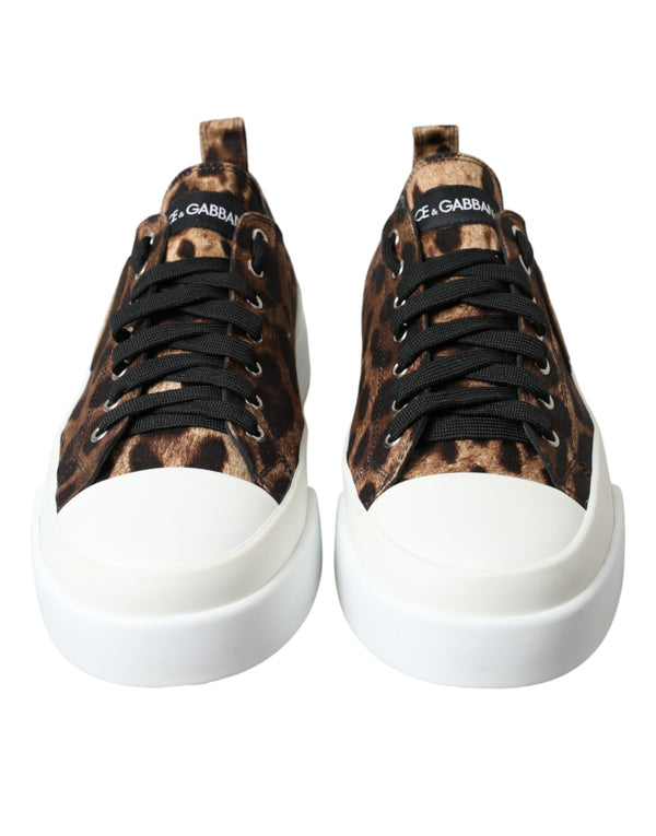Braun Leopard Canvas Turnschuhe Schuhe